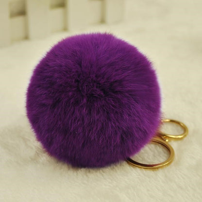 Cute Rex Rabbit Fur Ball Keychain ce9462fd 5afa 4d48 973c df272c4daec4