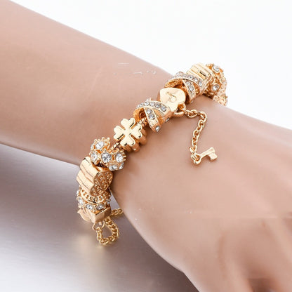 DIY Gold Bracelet Alloy Diamond Color Retaining Big Hole Beads Beaded ceaa3dc2 31c6 464c b874 5db66dddf305