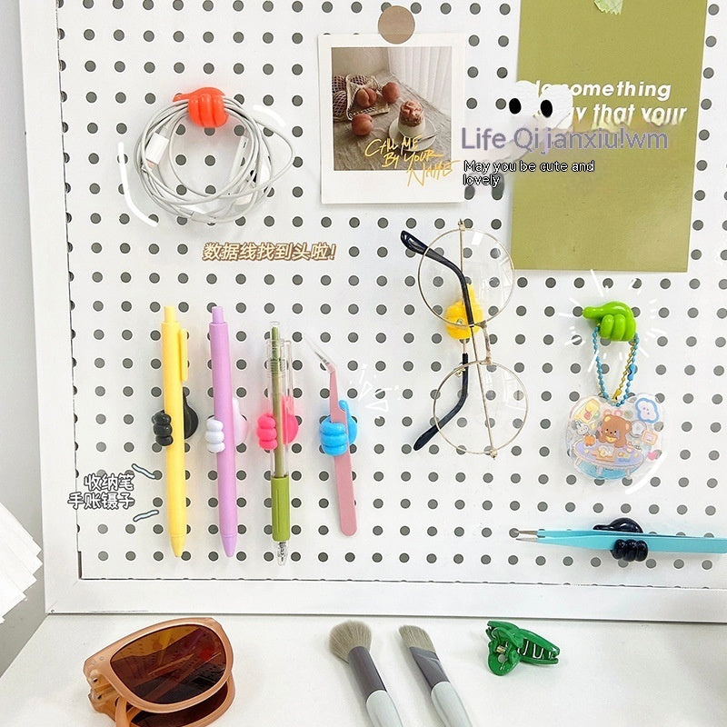 Thumb Hook Hub Creative Cute Data Cable Storage Fixed Cord Manager No-punch Sticky Hook Manufacturer ceab318f a24c 41fa bf9b 