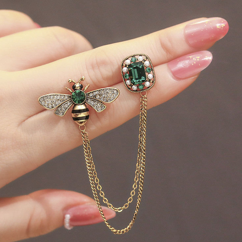 Little Bee Tassel Brooch Retro Personality Chain cebdf184 2016 4e3d 9853 fa20636ec289