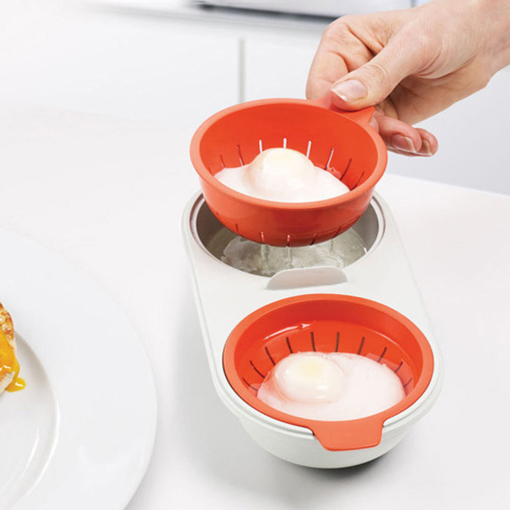 Microwave Egg Poacher Food Grade Cookware Double Cup Egg Boiler Kitchen Steamed Egg Set Microwave Ovens Cooking Tools cec432e