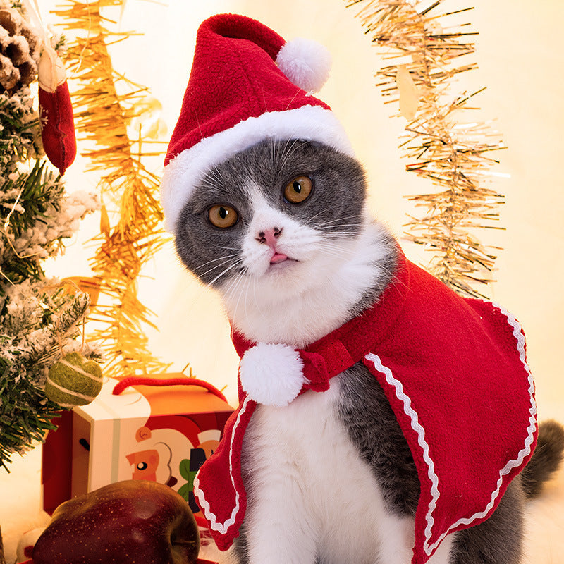 Pet Christmas Suit Cat Dog Cloak Hat cee1a046 3078 44de a91f d60df356f517
