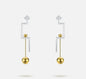18K Gold Plated Titanium Steel Geometric Steel Ball Mixed Color Earrings - HD Wireless Product #7