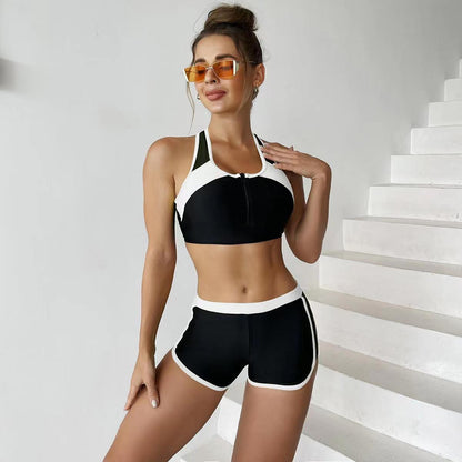Matching Front Chest Zipper Sports Racing Foreign Trade Swimsuit cefaa6d0 9020 434c ab24 96a97b76f61b