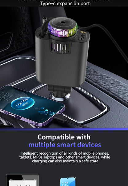 Multifunctional Purple Light Car Phone Charger