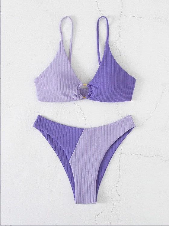 Solid Color Stitching Bikini cf06fe8c 43e1 4d58 bc9f 482694ad42a8