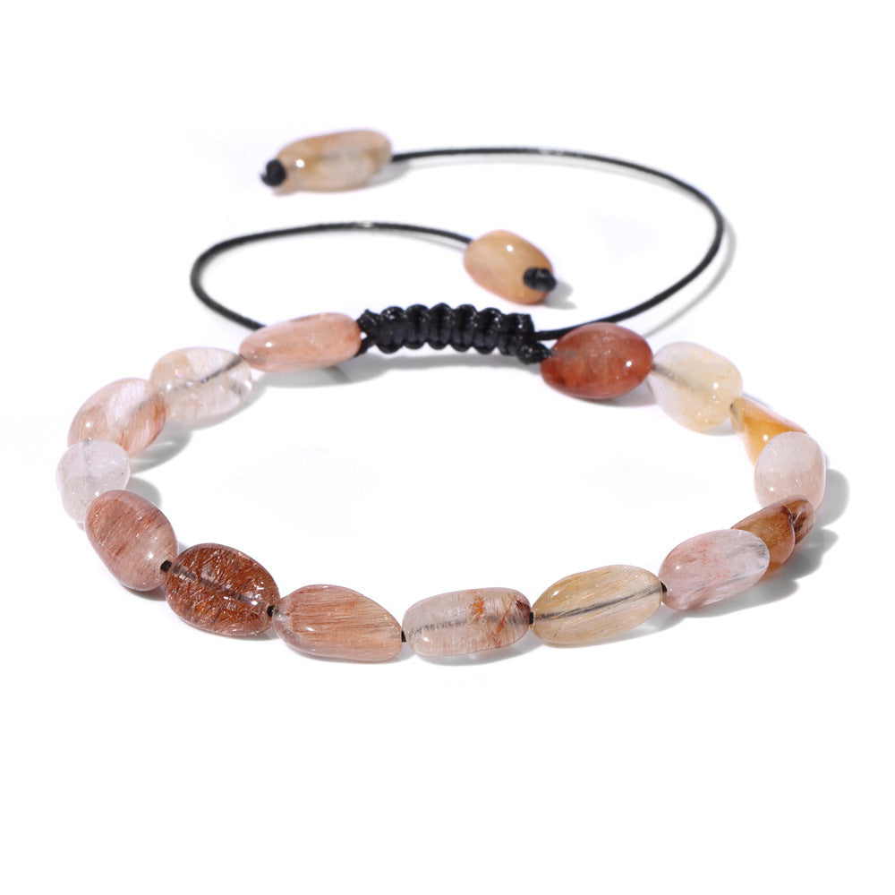 Natural Stone Traveling Irregular Beads Woven Bracelet cf0b13b3 f304 400b a525 b3ee0c6c6219