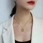 European And American Ins Wind Rose Flower Pendant Square Necklace cf0c3268 bfed 4c6c a1b8 f456547f8f08