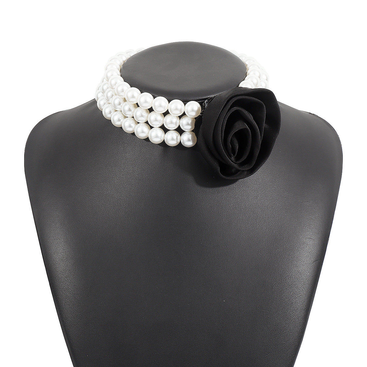 Retro Romantic Hepburn Style Pearl Necklace Rose Banquet Necklace cf1a60b2 71f7 49d6 b799 3803e6a86778