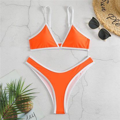 Europe And The United States Sexy Split Bikini Ladies Swimsuit Fashion Cute Solid Color Triangle BIKINI Swimsuit cf264b60 ff1