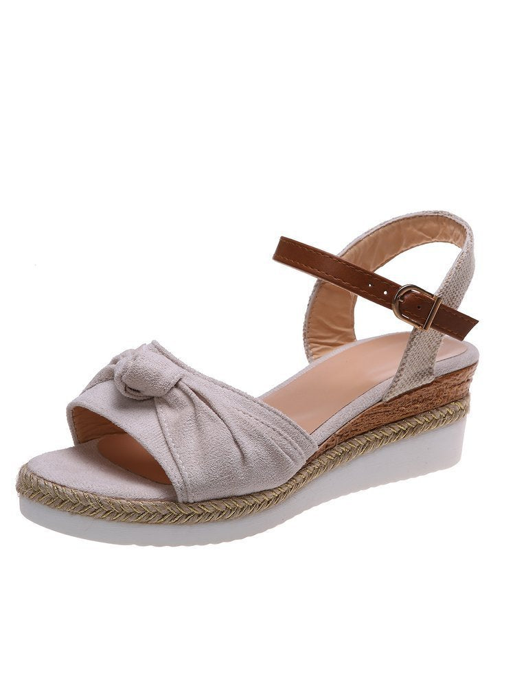 New Sandals Women's Bow Rope Bottom Lightweight Casual Women's Shoes Peep Toe Platform Sandals cf29de99 611b 4b5f be68 6a4f69