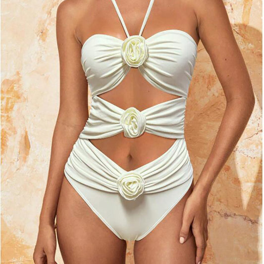Ladies Hot Spring Three-dimensional Flower BIKINI One-piece Swimsuit cf2f48ca 8e15 4f5e 9407 99a3dd613934