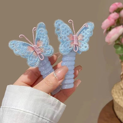 Children's New Embroidered Butterfly Phone Line Hair Ring cf34994b 211a 4b16 9bb5 8464ccfb5dbb