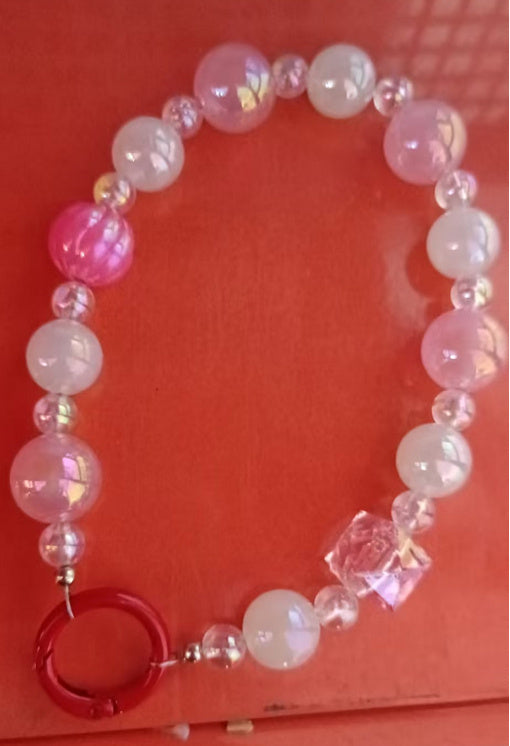 Bow Luminous Colorful Acrylic Beads Mobile Phone Charm Keychain cf388f7e b167 44fb 99b2 1f7c3a07dd8d