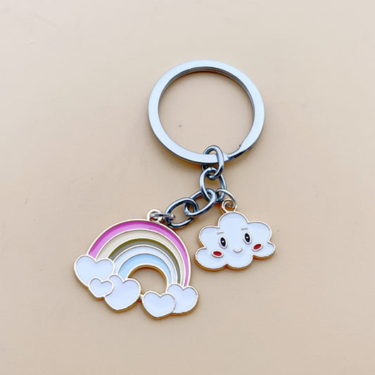 Women's Simple White Cloud Rainbow Key Chain cf3b2947 28e2 424a adb3 8964a2b8e914