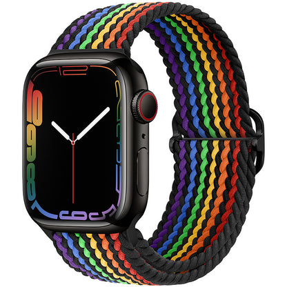 Double Loop Nylon Loop Woven Rainbow Watch Strap cf66c7b5 675b 4c66 bb7f 32f83347bc0c