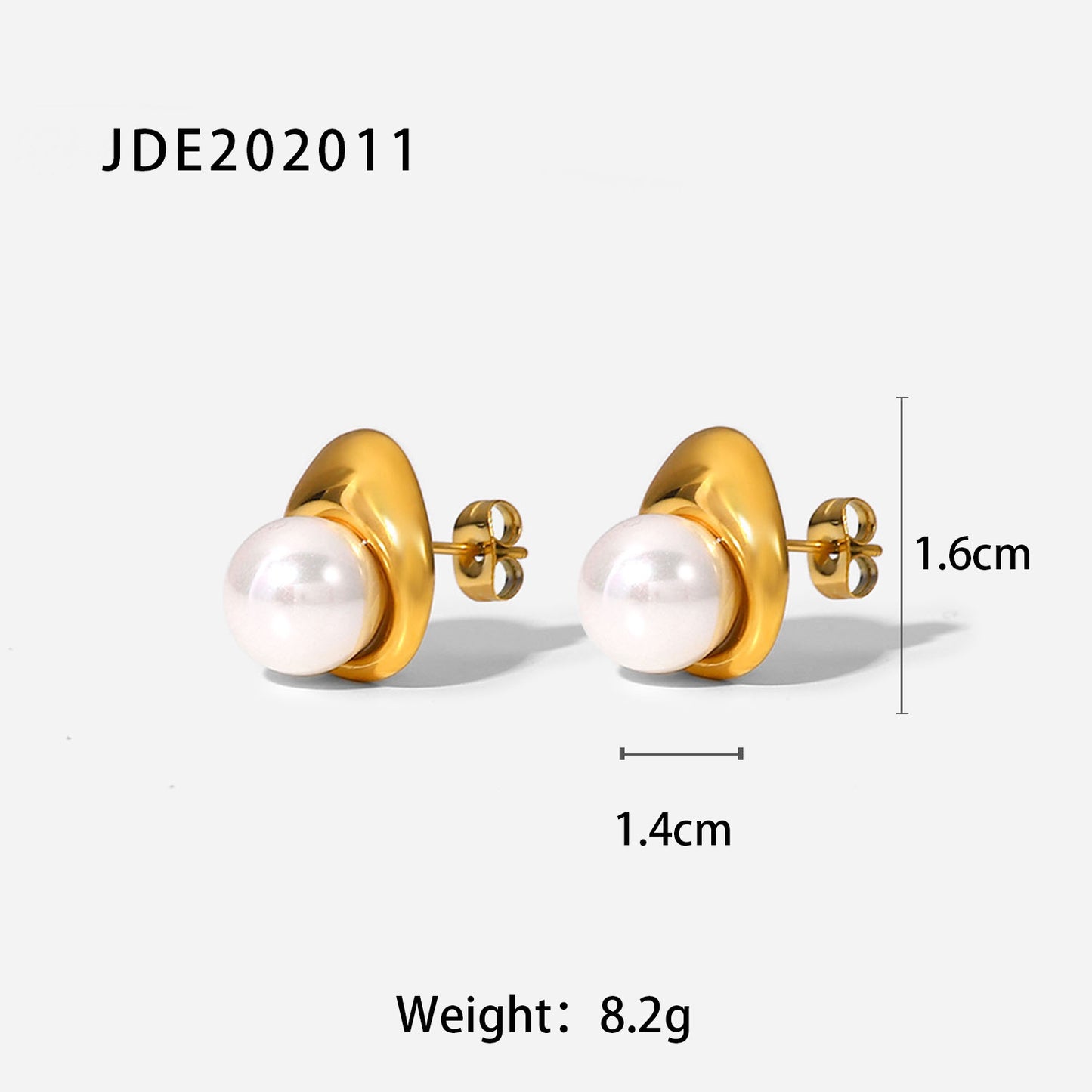 Stainless Steel Pearl Stud Earrings Titanium Steel cf6738cf 4e23 4564 9116 57f6eb0e390b