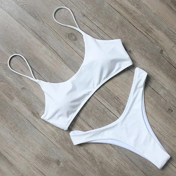 Women's Simple Clean Solid Color Bikini Swimsuit cf82da33 b01d 4949 92d6 0b6914833041
