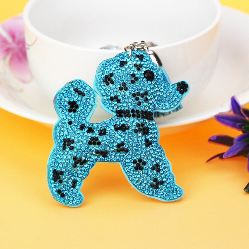 Women's Fashion Flannel Tassel Two-tone Dog Keychain cf8e1e4a 2e48 42f2 980e f4285e1d6f84