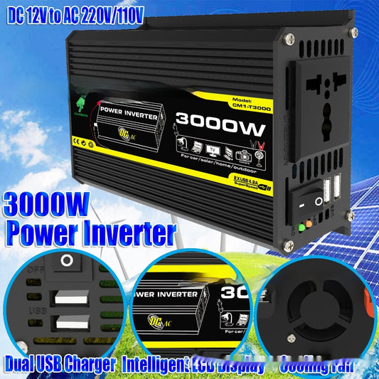 Inverter 12V To 220V110V3000W Vehicle Solar Power Conversion Inverter Off-grid High Frequency Correction cf9c53dc 52ed 4755 8