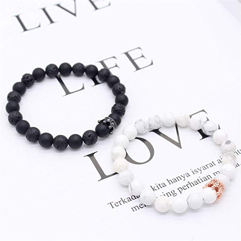 Agate Crown Energy Volcanic Stone Bracelet cfbea6ec 91c5 4f75 984f e12d1a46b6e6