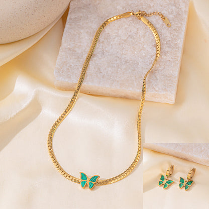 Stainless Steel Necklace Earrings Women's Jewelry Suit cfe5d960 546c 4579 84e5 e97a6c2f3eb8