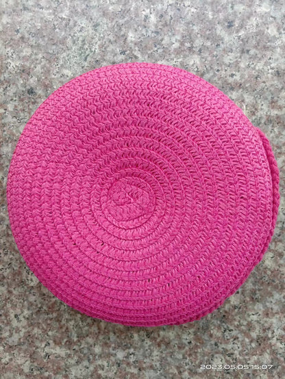 Solid Color Straw Phone Bag For Women cfee2de6 8b38 4072 bb61 5fd983a40286
