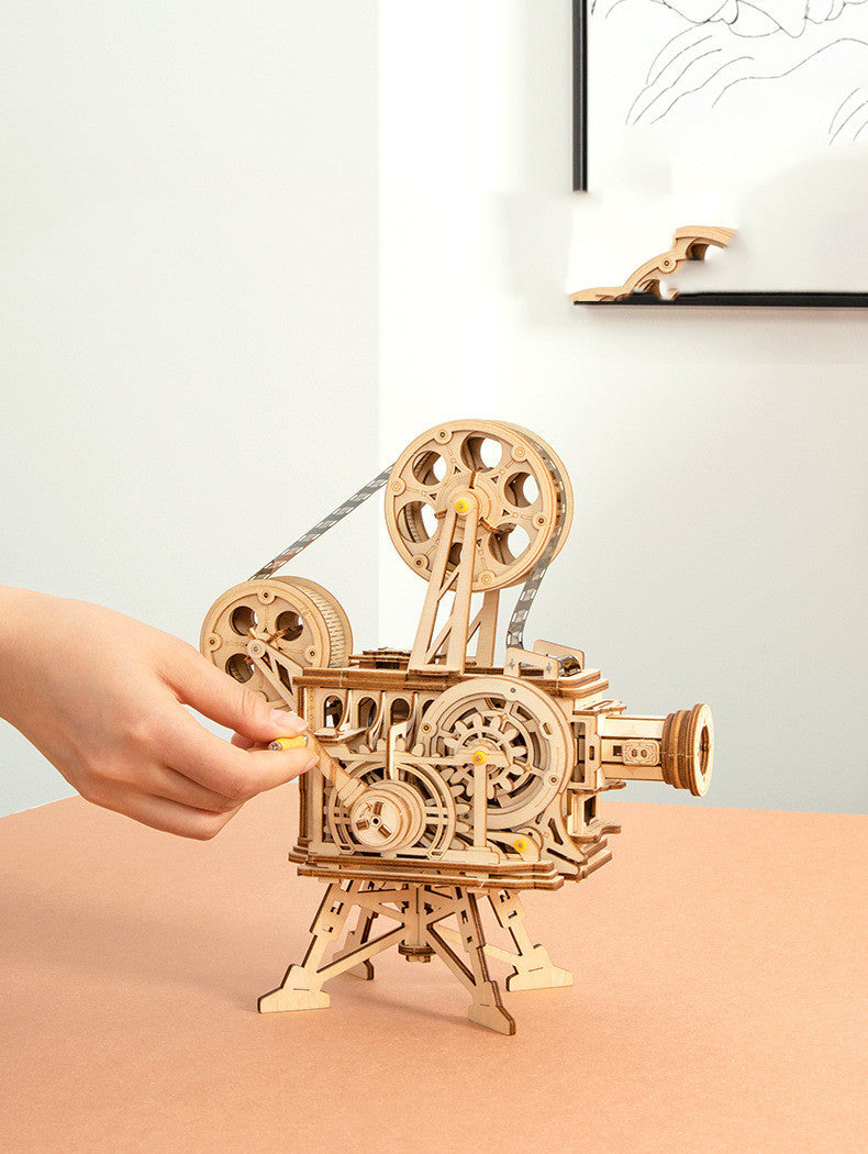 If The State KL501 601 Wooden Puzzles Play 3D Puzzle Assembling The Old Projector, The Pendulum Clock DIY Gift d004f12f fe0f 