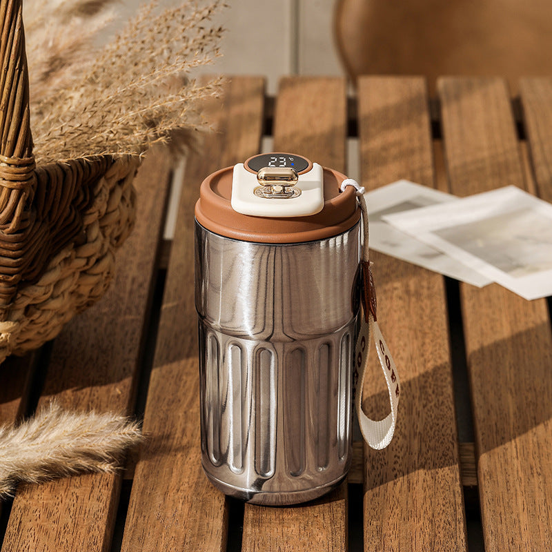 Smart Digital Thermal Bottle Portable Coffee Mug Stainless Steel Water Bottle In-Car Insulated Cup Keep Cold Vacuum Flasks 45
