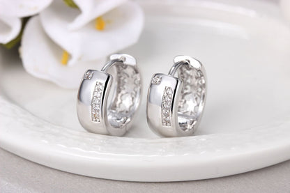 Korean Style New Diamond Studded Glossy U Shaped Fashion Ear Buckle Ins Cold Style Simple All Match Sweet Small Ear Ring Ear 