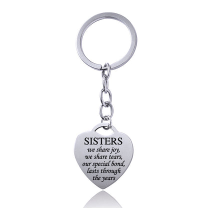 Stainless Steel Heart Sisters Best Friends Inspirational Keychains d0309b5f c65d 4601 98ea 74021804a125