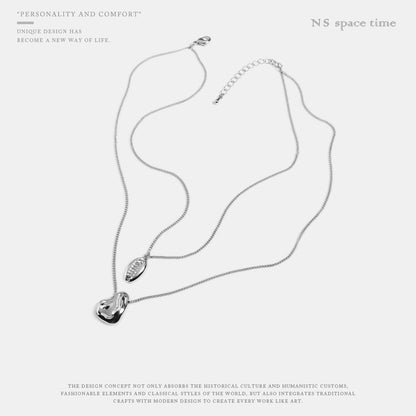 Temperament Fashion Double Layered Pearl Shell Pendant Clavicle Chain Female d0340b09 6163 461a a63e f28edc45f56c
