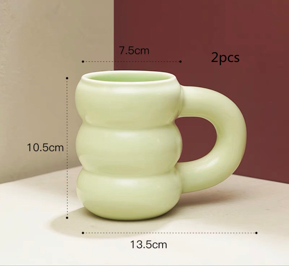 Net Red Water Cup Ceramic Mug Nordic Ins Wind Tire Mug Thick Handle High-Value Mark Mug Home d043a979 3d07 4b62 854a 9ce877ce