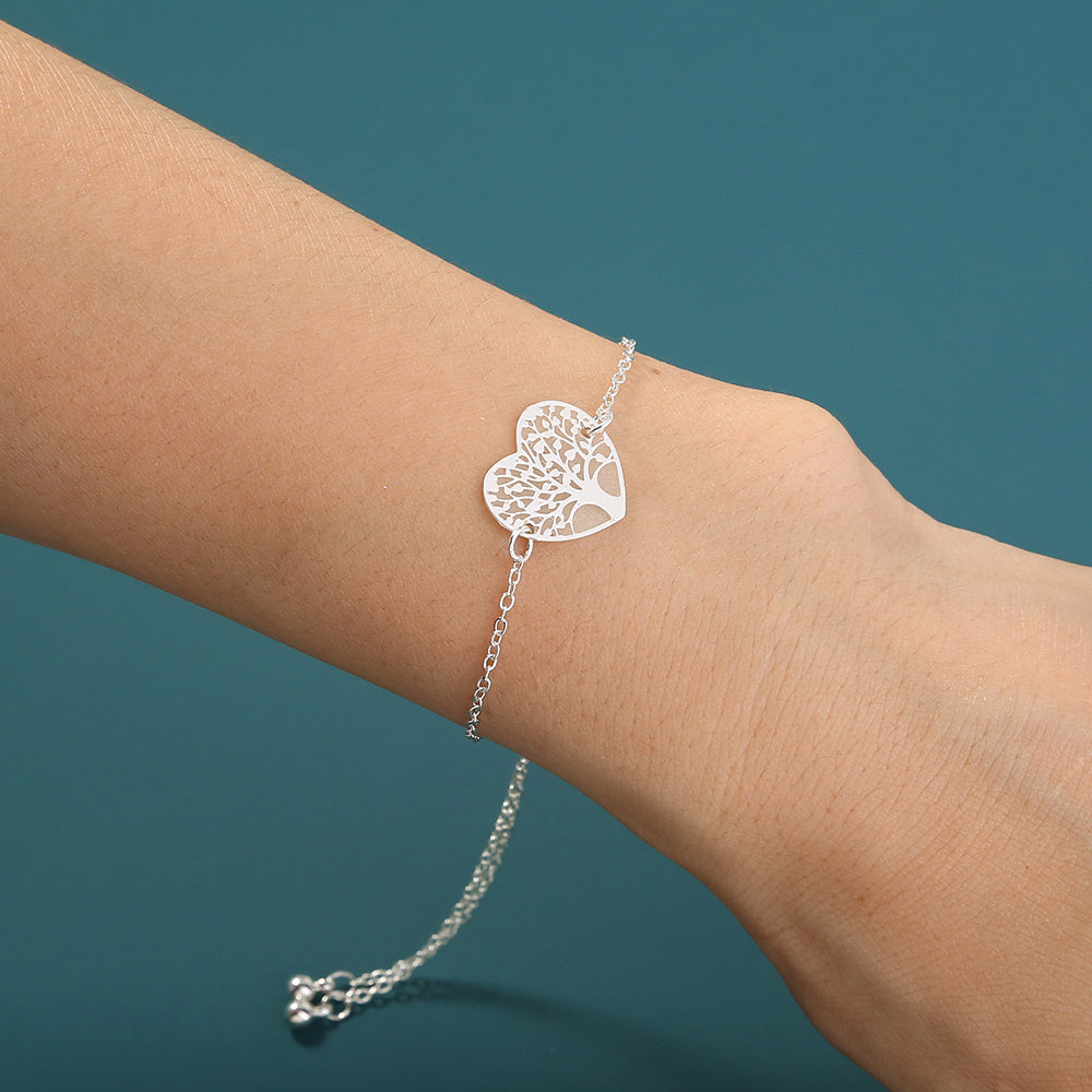 Silver copper heart tree of life dripping oil luminous bracelet d04a99b8 99c3 43dc ad8a cc95bba60350