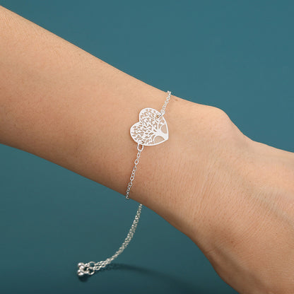 Silver copper heart tree of life dripping oil luminous bracelet d04a99b8 99c3 43dc ad8a cc95bba60350