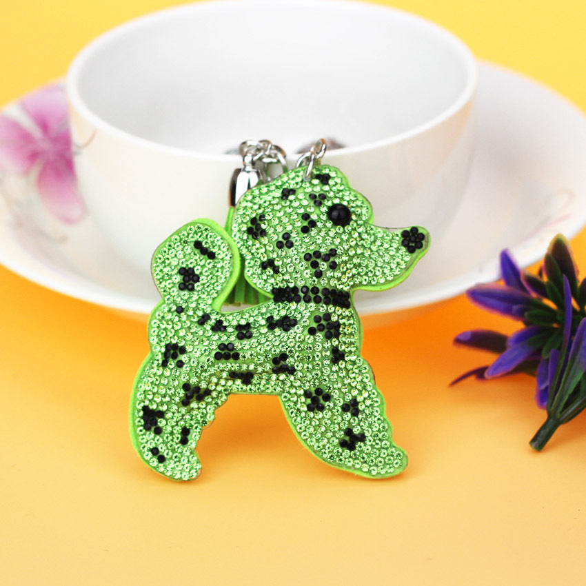 Women's Fashion Flannel Tassel Two-tone Dog Keychain d056aebd 530b 40a1 a090 a285c7dfa0cf