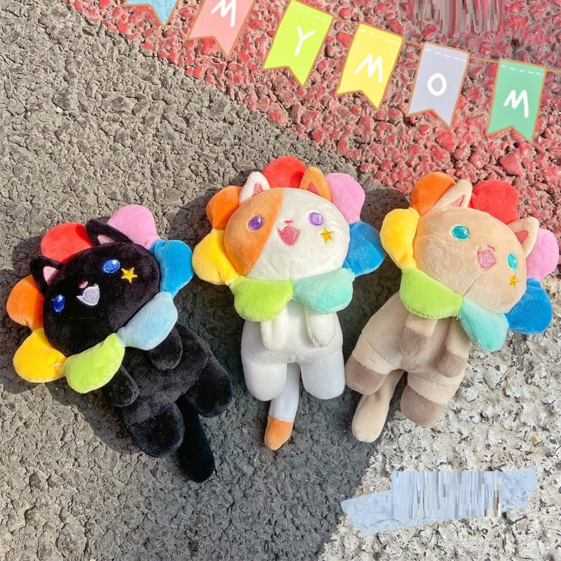 Lovely Sunflower Rainbow Cat Car Keychain d056d086 babb 40c2 bc44 03670c9c371e