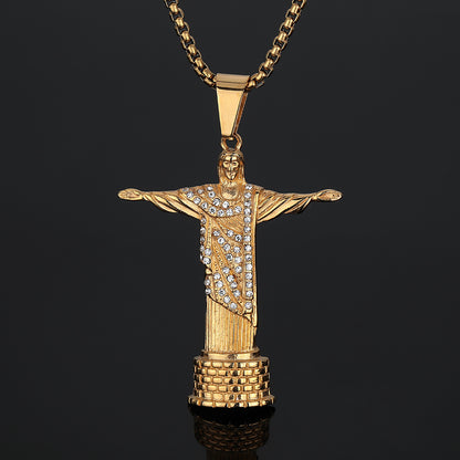 Vintage Stainless Steel Portrait Necklace City Of God Pendant d066ccc9 f864 4780 9154 37f5cec8f4a9 8a3152b9 13a9 4b0c 8ebc a8