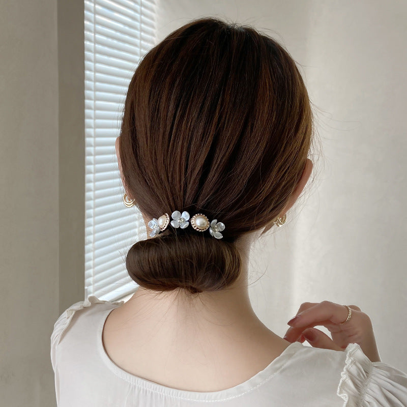 Simple Fluffy Bun Half Bun Hair Tie Elastic Lazy Flower Bud Hairpin Hair Accessories d079cfcb 56d4 423a b694 15413a3eaf6f