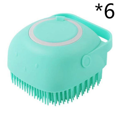 Silicone Dog Bath Massage Gloves Brush Pet Cat Bathroom Cleaning Tool Comb Brush For Dog Can Pour Shampoo Dog Grooming Suppli
