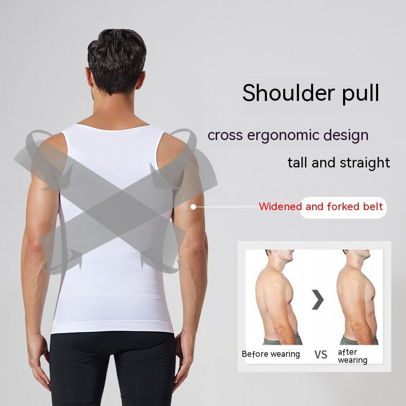 Men's Vest High Elastic Seamless Belly Contracting And Body Slimming Back Thin d09b7875 bc8e 4cee a7d1 dd65f3bbb3e7 trans
