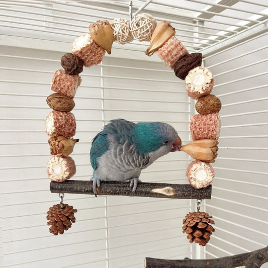 Wooden Parrot Swing Natural Log Bird Stand Pole Perched Wooden Mountain Parrot Toys d0ba38b4 5dfd 4136 a28b baccbd147bd8