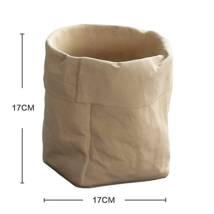 Cement Cloth Bag Flowerpot Imitation Leather Bag Simple Nordic Modern Creative Home Ins Style Green Plant Potted Pot d0bcec29
