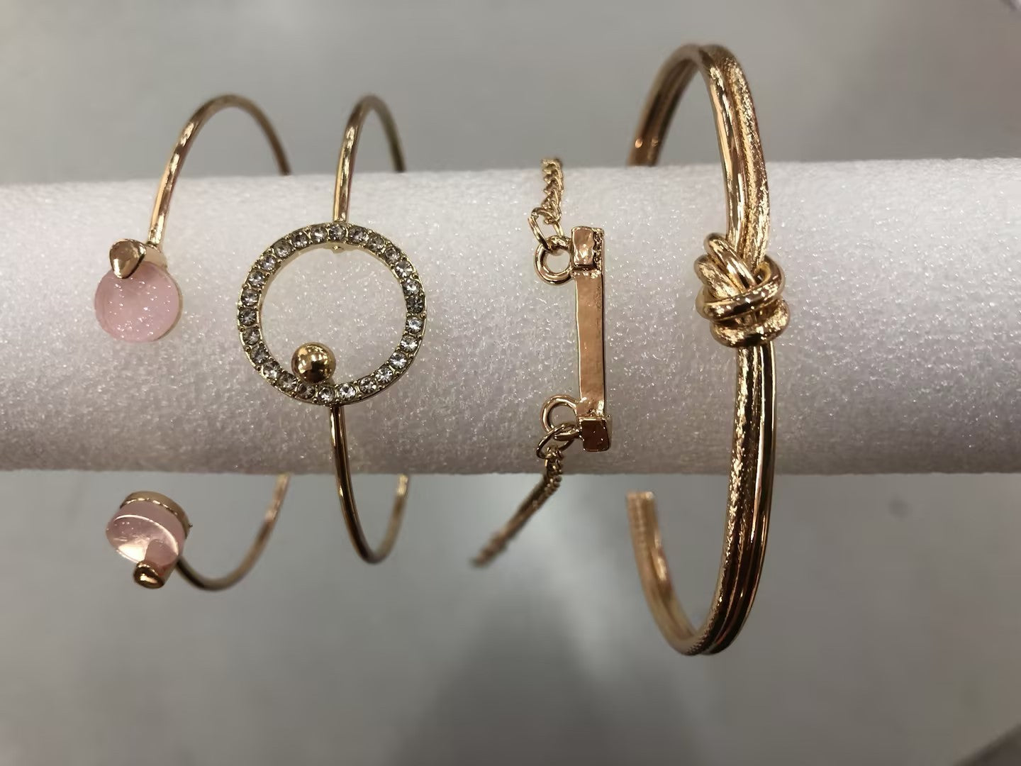 Classic Arrow Knot Round Crystal Gem Multilayer Adjustable Bracelet Set Women Fashion Party Jewelry Gift d0c74988 193e 4c32 a