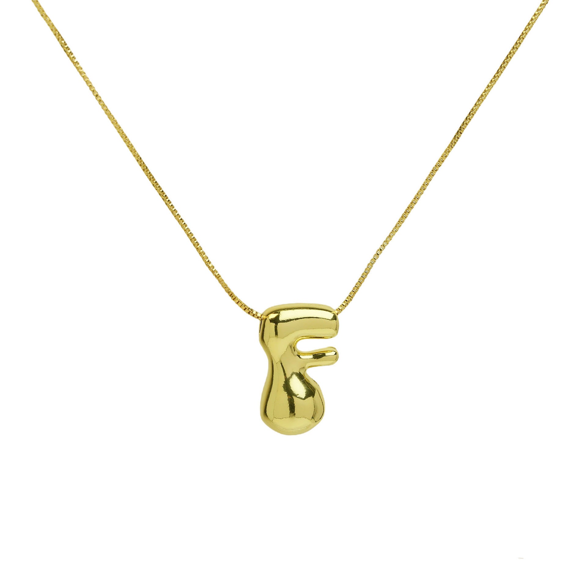 Brass Glossy Balloon English Letter Pendant Necklace d0cca571 f93c 4b57 8e31 e72397d85110