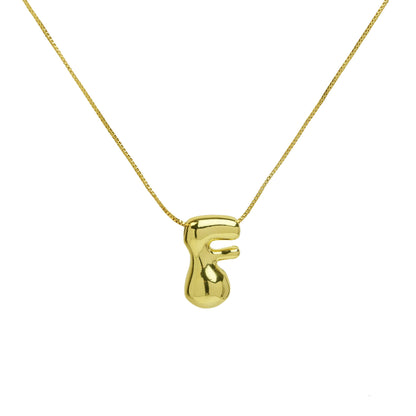 Brass Glossy Balloon English Letter Pendant Necklace d0cca571 f93c 4b57 8e31 e72397d85110