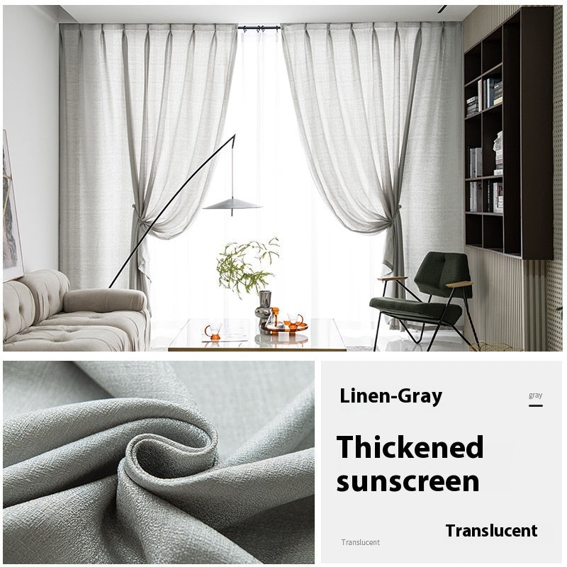Simple Household Use Sunshade Light Transmission Nontransparent Curtain