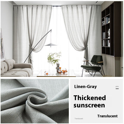 Simple Household Use Sunshade Light Transmission Nontransparent Curtain