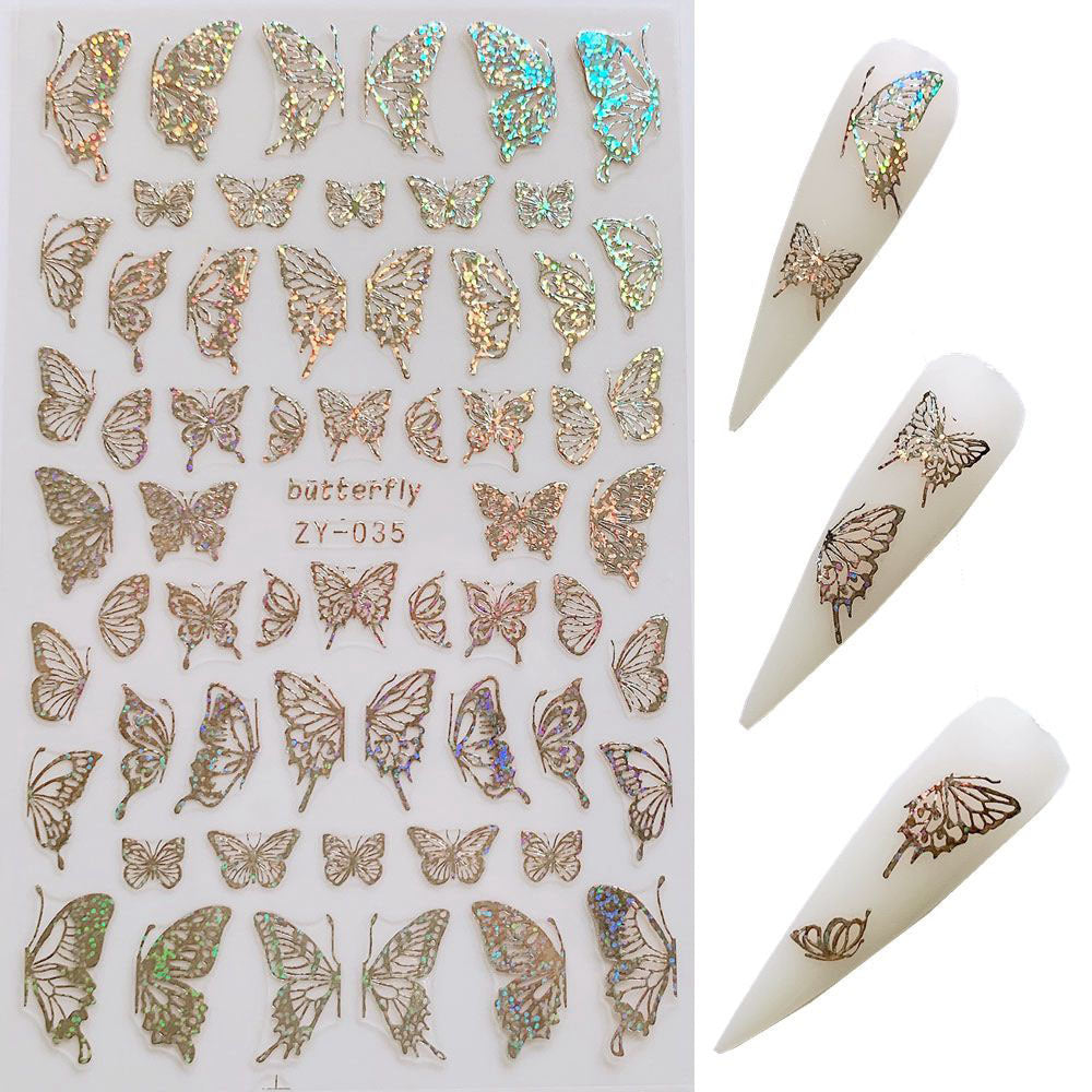 Butterfly Nail Sticker Simulation Bronzing Laser d105bc73 667e 4d4e 83bf daff21b044be