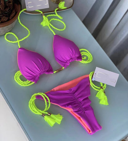 Braided Bikini Triangle Bag Swimsuit d136e033 b1ae 4e8c b0e7 ca71cdbcf3ac